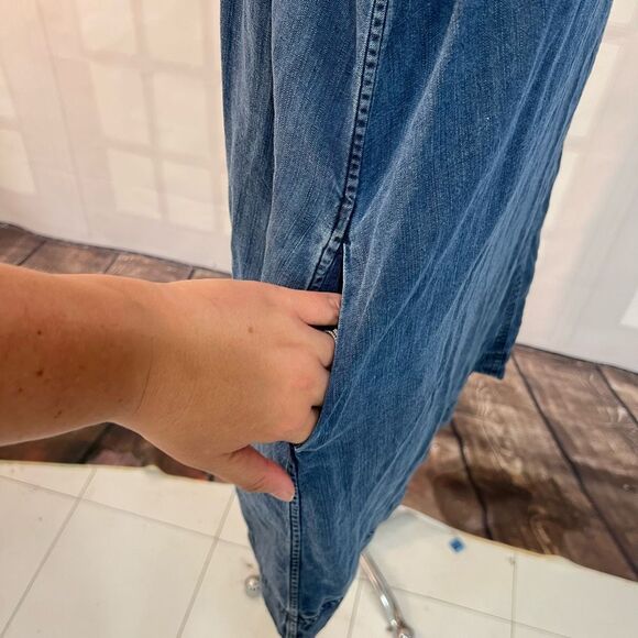 Rails Rhiannon Tie-Neck denim Chambray Dress size large - Picture 5 of 14